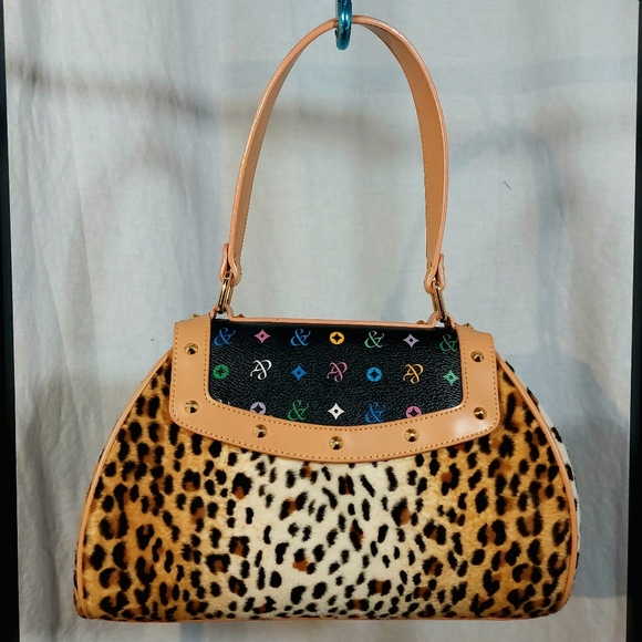 Unbranded designer inspired leopard print studded handbag, NWOT - Picture 2 of 10